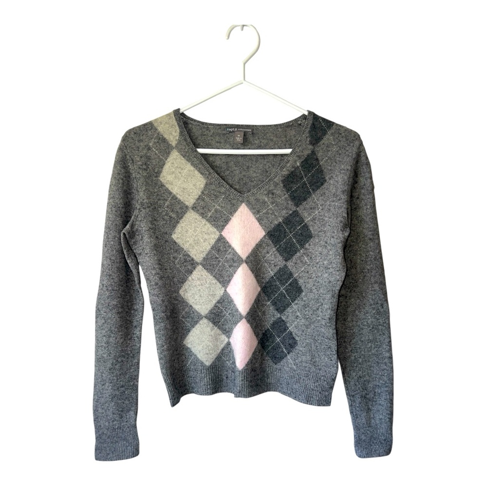 APT 9 | Cashmere Argyle Print Sweater